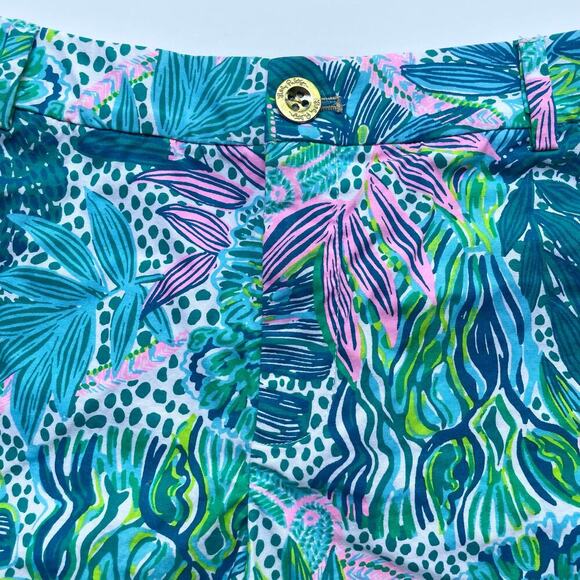 Lilly Pulitzer Gretchen High Rise Shorts Botanical Print 5" Inseam Size 00 - Picture 2 of 7
